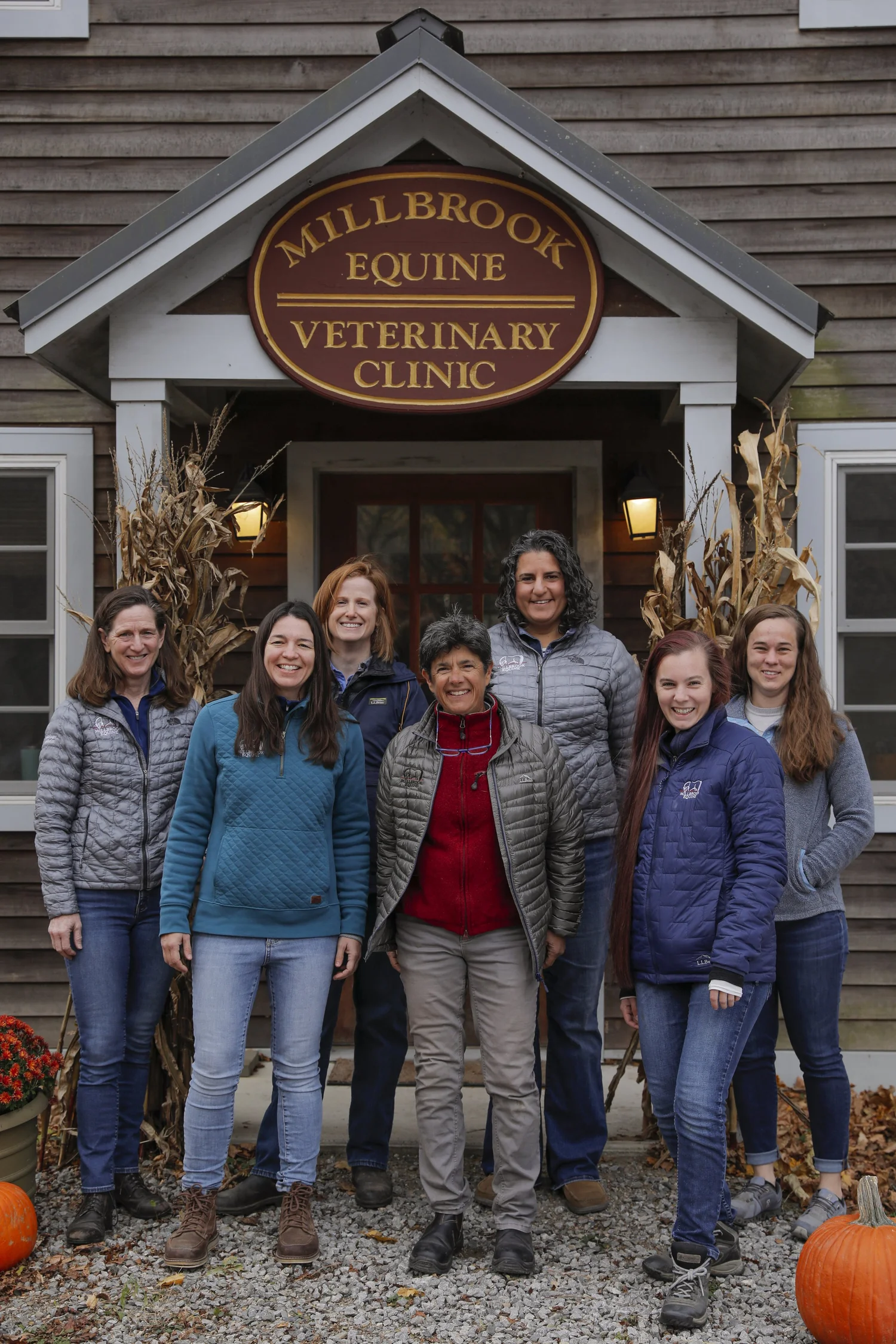The Millbrook Equine team in front of the clinic
